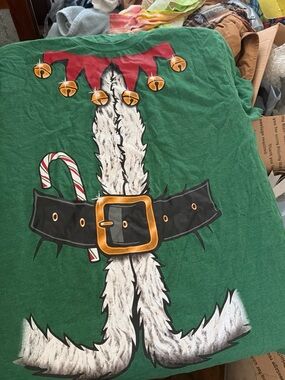 Holiday Time Green Crewneck Tee with Printed Label
